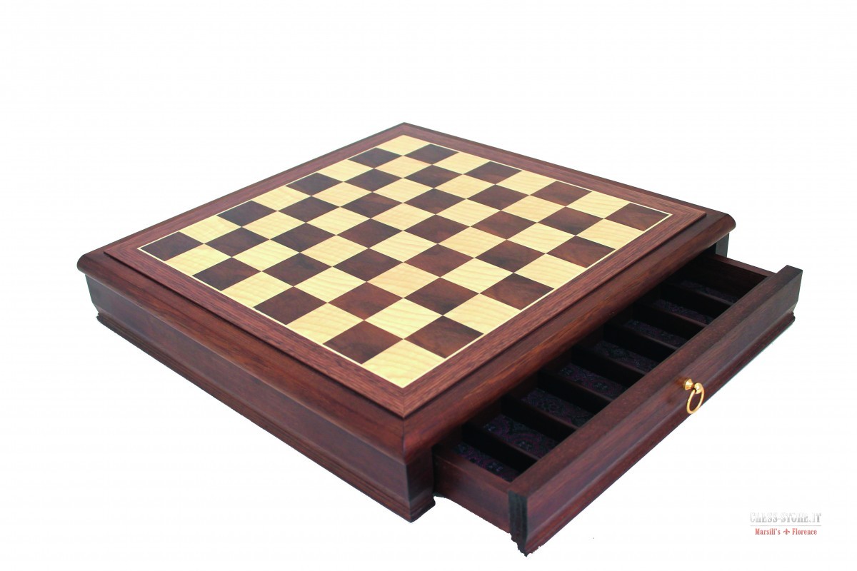 WALNUT CHESS BOARD WITH DRAWER online sale Italian WALNUT CHESS BOARD ...